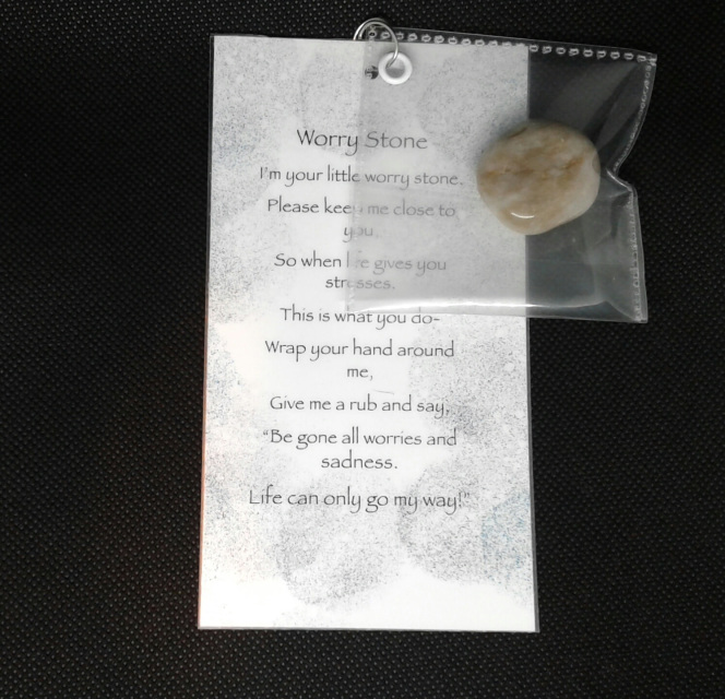 New "Worry" Stone And Handcrafted Quote Card